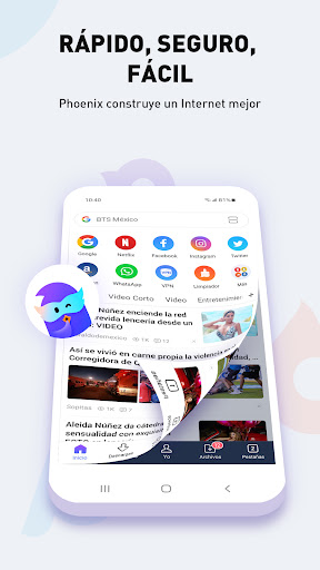 Phoenix Browser -Video descarga, privado y rápido