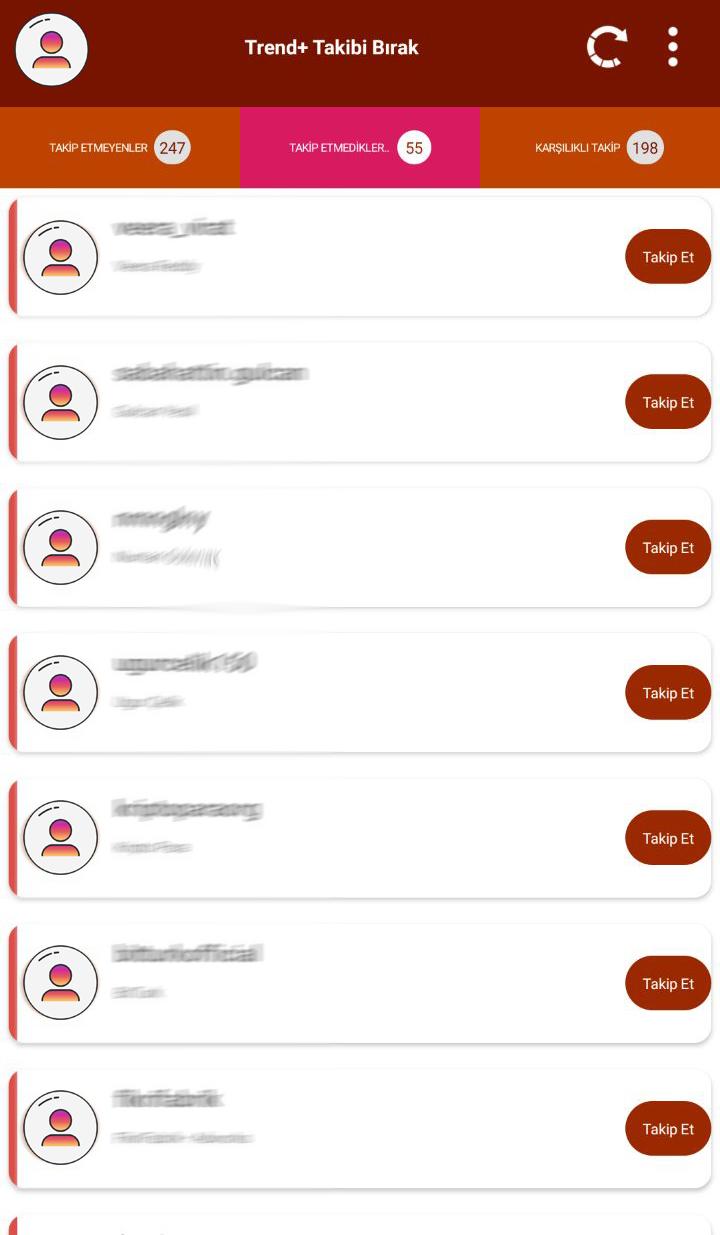 Trend+ Takibi Bırakanlar (Unfollowers) PC