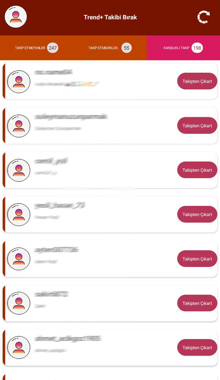 Trend+ Takibi Bırakanlar (Unfollowers) PC