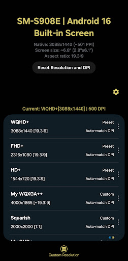 Pixels: Resolution+DPI Changer