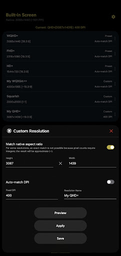 Pixels: Resolution+DPI Changer