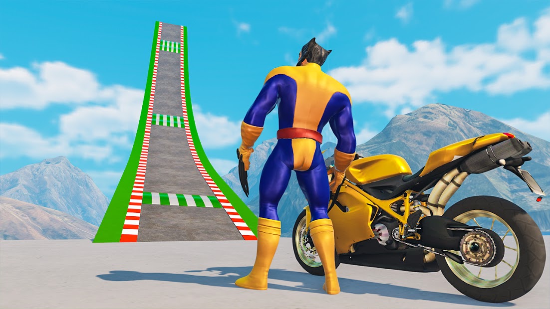 superhero bike stunt