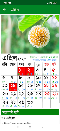 Calendar 2025 - (EN,BN,AR) পিসি