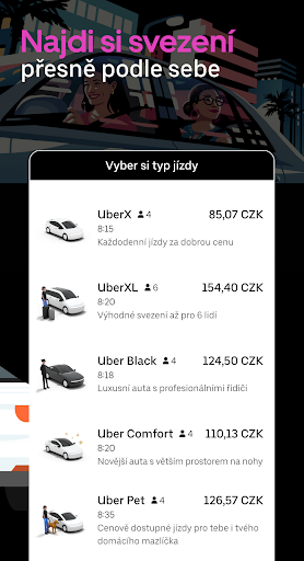 Uber - Objednat si jízdu PC