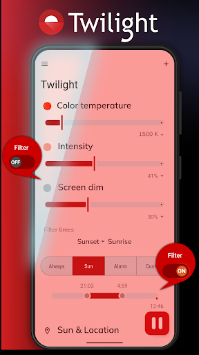 Twilight: Blue light filter