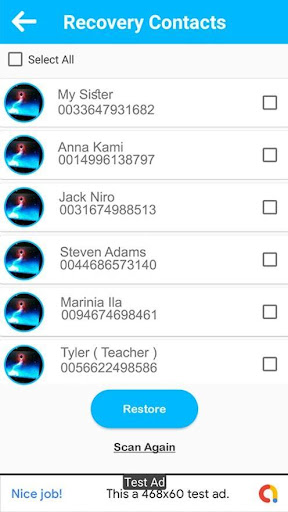 contacts backup and restore co