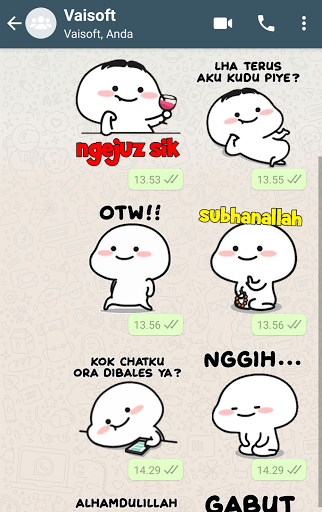 komputer Stiker Pentol Jawa Lucu WA