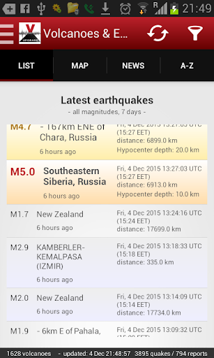 Volcanoes & Earthquakes الحاسوب