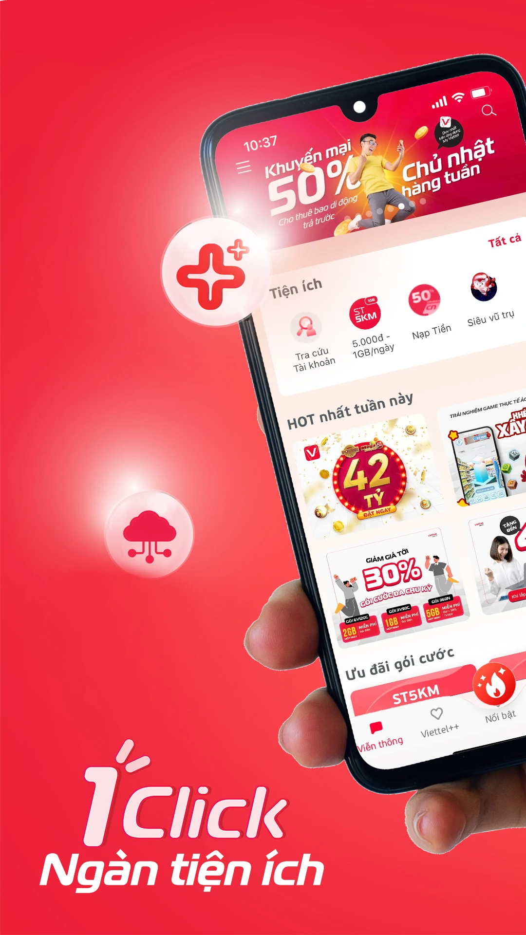 My Viettel: Tích điểm Đổi quà, Nạp thẻ, Tra cước PC