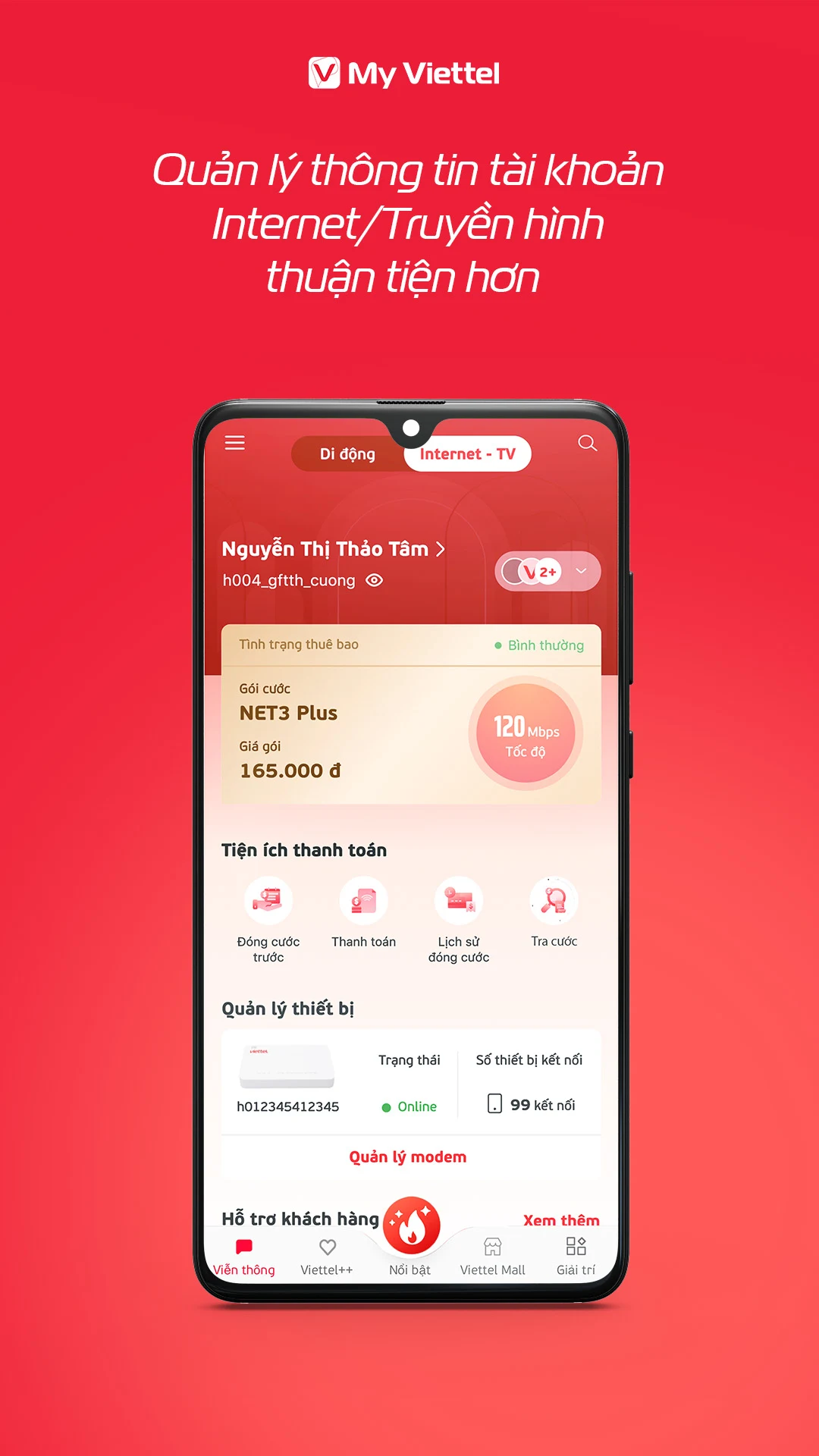 My Viettel: Tích điểm Đổi quà, Nạp thẻ, Tra cước PC