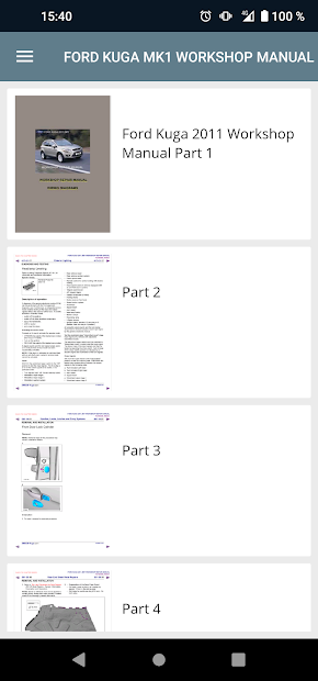 Ford Kuga 2011 Workshop Manual PC