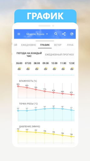 График погоды: завтра, сегодня ПК