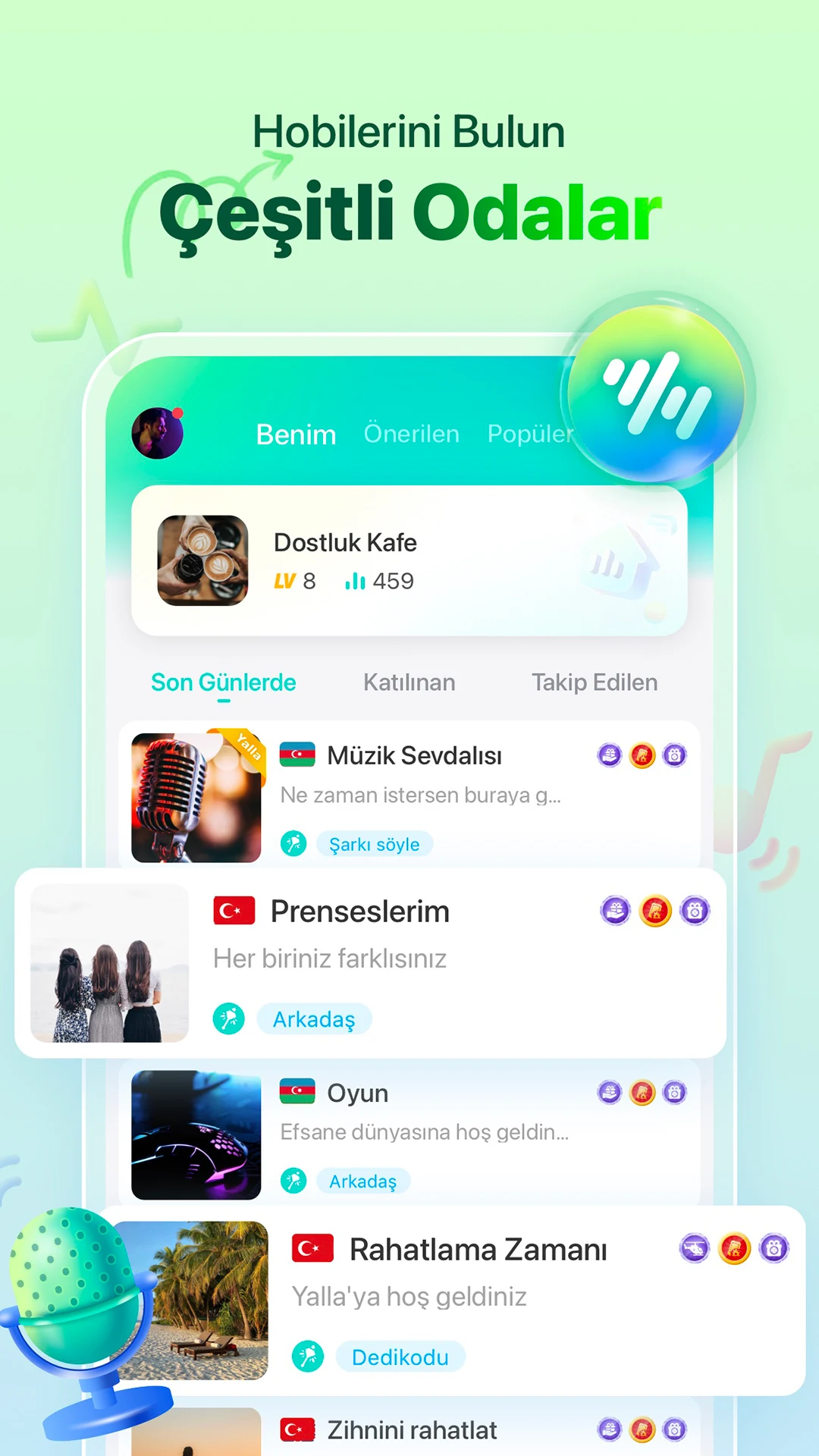 Yalla-Ücretsiz Sesli Sohbet Odaları PC