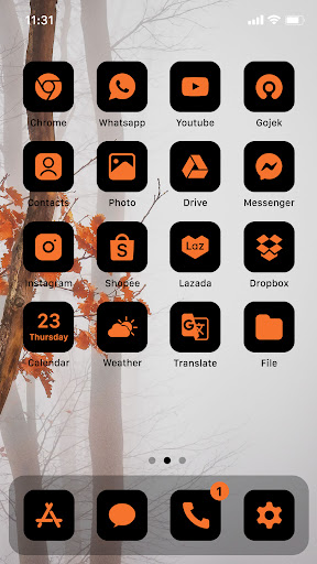 Wow Orange Black - Icon Pack PC