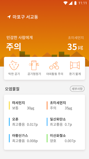 미세먼지, 초미세먼지, WHO 8단계 기준 행동가이드 PC