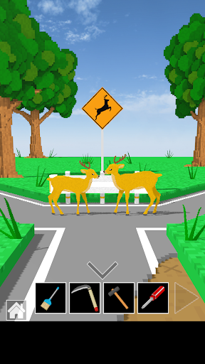 脱出ゲーム　道とガードレール