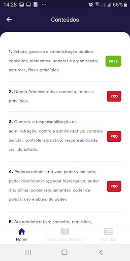 komputer Concursos na Mão, assuntos