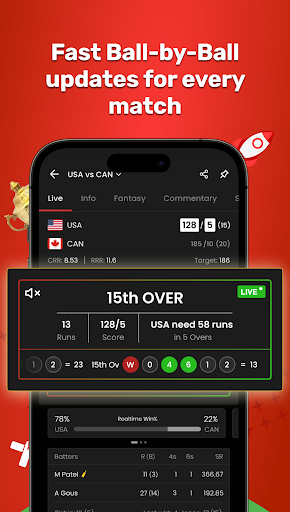 CricRocket: Live Cricket Score پی سی