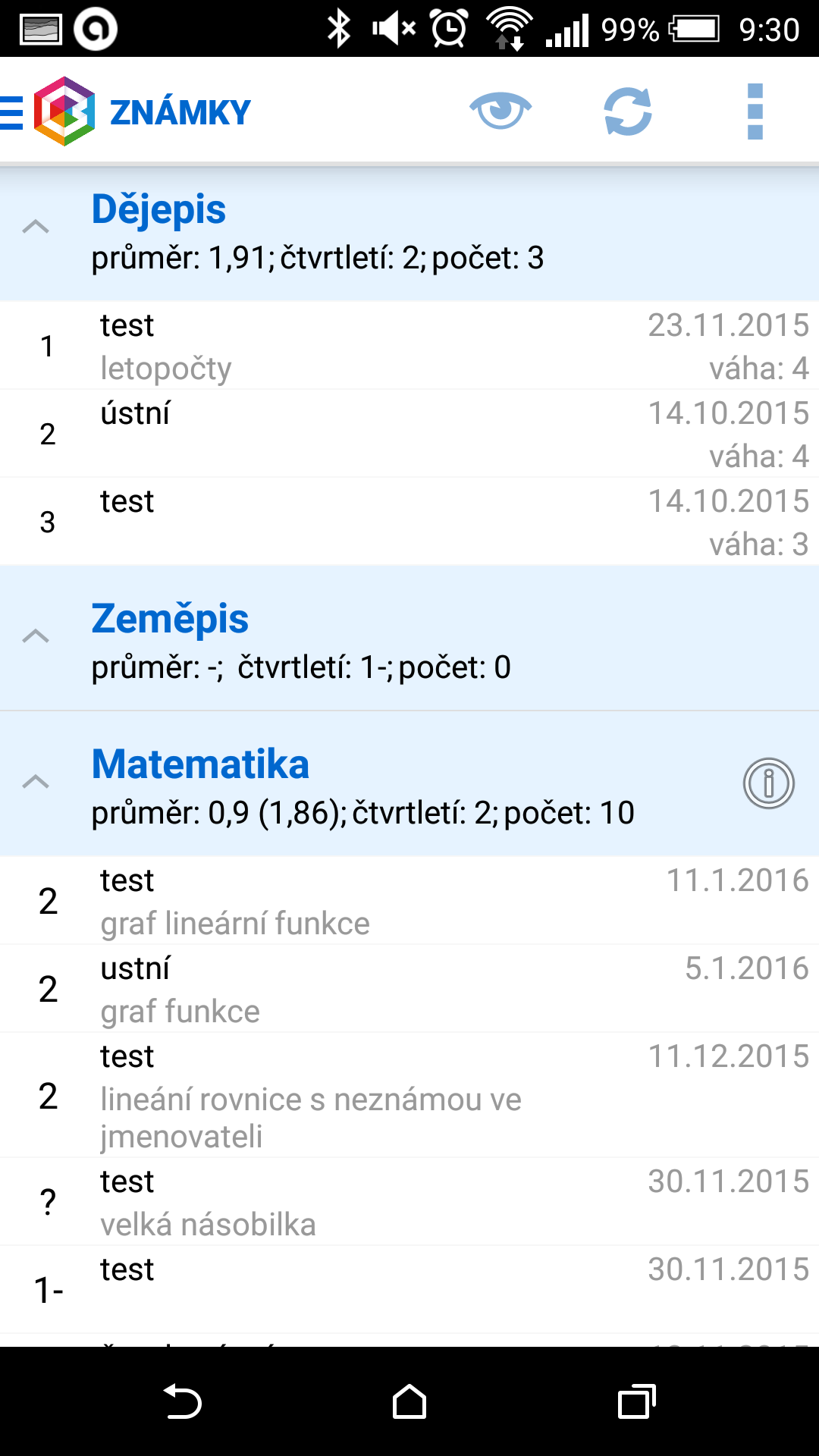 Bakaláři - oficiální aplikace PC