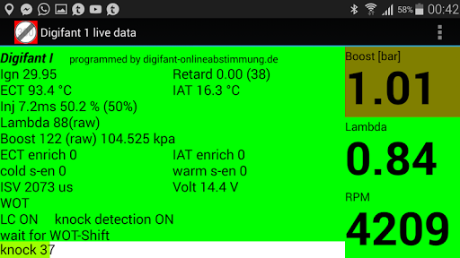Digifant 1 live data PC