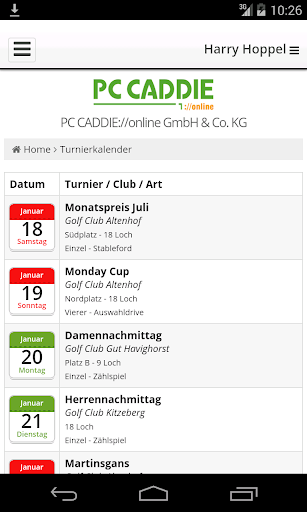 PC CADDIE Golf Club App PC
