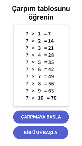 Çarpım tablosu - kolayca öğren