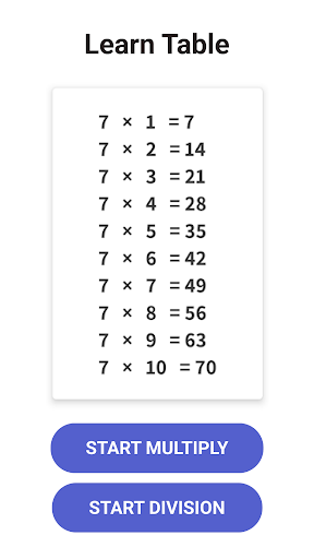 Table de multiplication PC