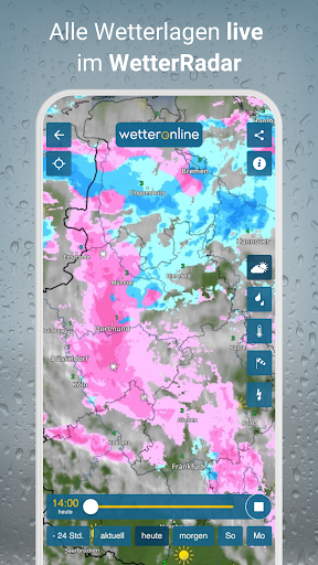 RegenRadar mit Unwetterwarnung