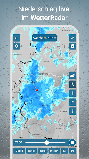 RegenRadar mit Unwetterwarnung