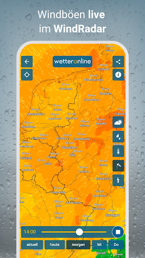 RegenRadar mit Unwetterwarnung