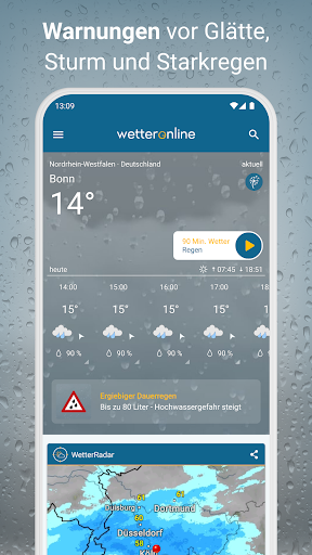 RegenRadar mit Unwetterwarnung PC