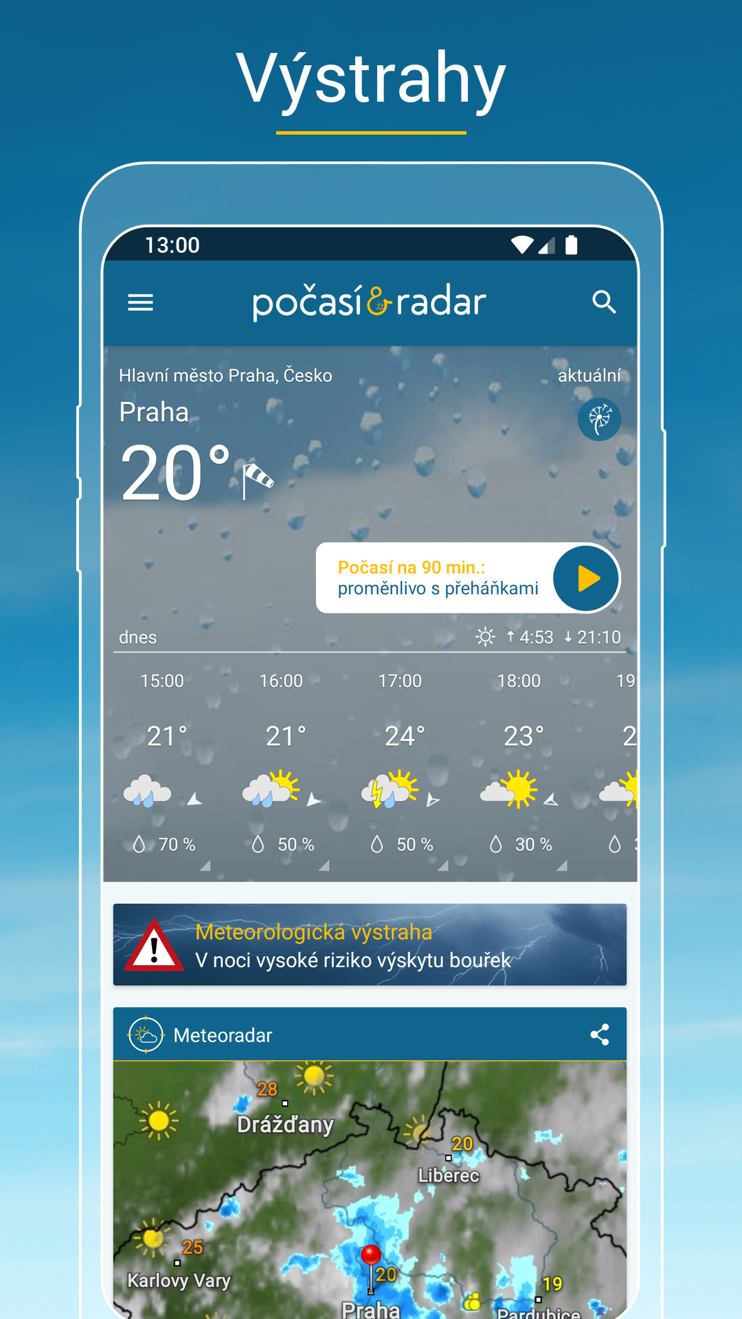 Počasí & Radar: předpověď počasí pro ČR i svět PC