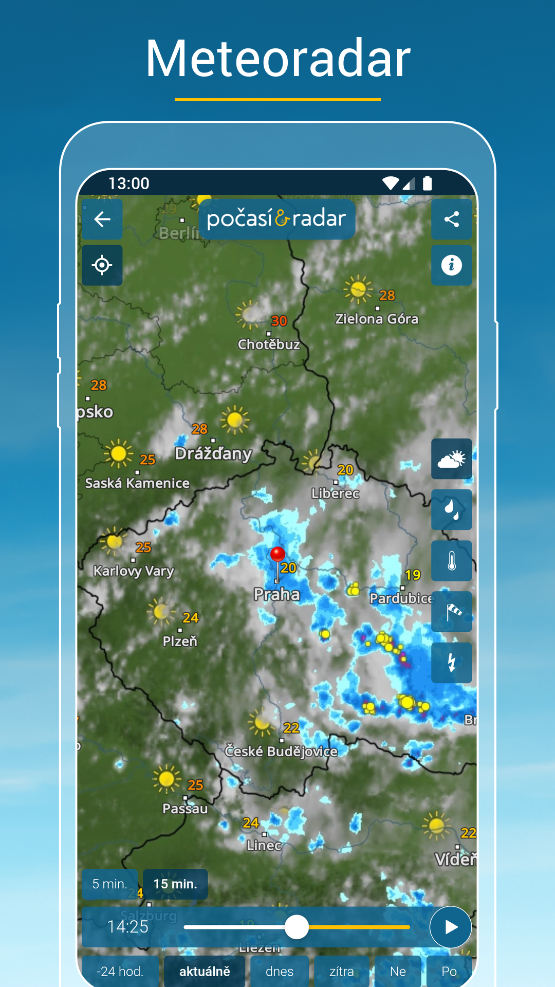 Počasí & Radar: předpověď počasí pro ČR i svět PC