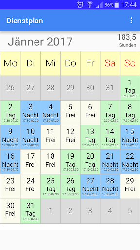 Dienstplan-Schichtplan PC