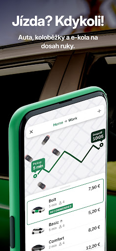 Bolt: Odvoz Autem a Koloběžky