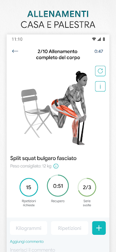 Fitness app—allenamento a casa
