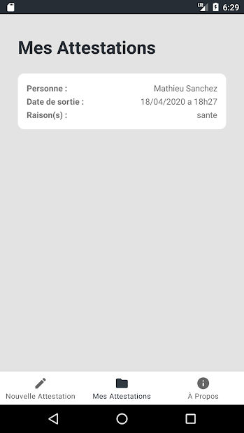 Attestation de déplacement dérogatoire PC