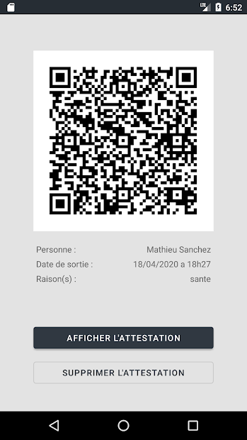 Attestation de déplacement dérogatoire PC