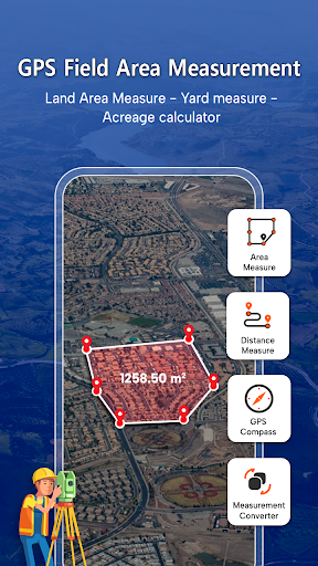 فاصلہ اور زمینی رقبہ کی پیمائش پی سی