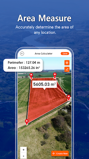 فاصلہ اور زمینی رقبہ کی پیمائش پی سی