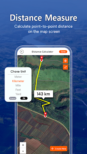 فاصلہ اور زمینی رقبہ کی پیمائش پی سی