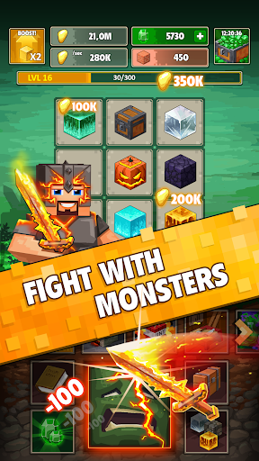 Minetap 3D: Idle-Merge RPG