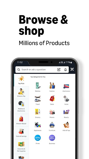 Amazon India Shop, Pay, miniTV
