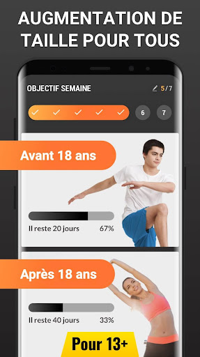 Exercices de grandir de taille