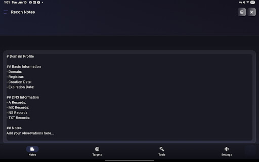 komputer ReconPad - OSINT Manager