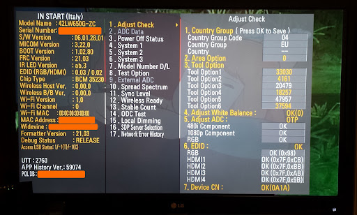 Service Menu Exp LG TV Lite PC