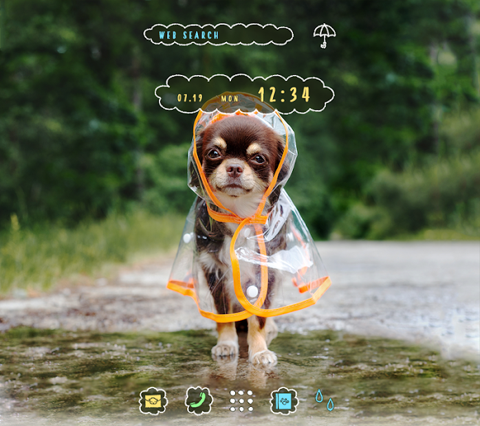かわいい犬壁紙アイコン 雨の日のお散歩 無料 をpcでダウンロード