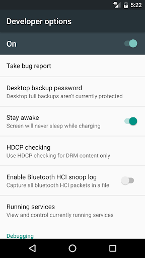Developer options PC