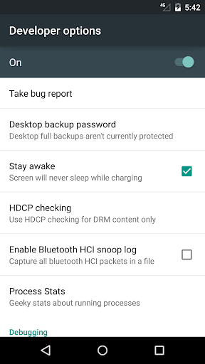 Developer options PC