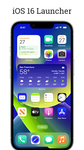 komputer iOS Launcher -Widgets & Themes